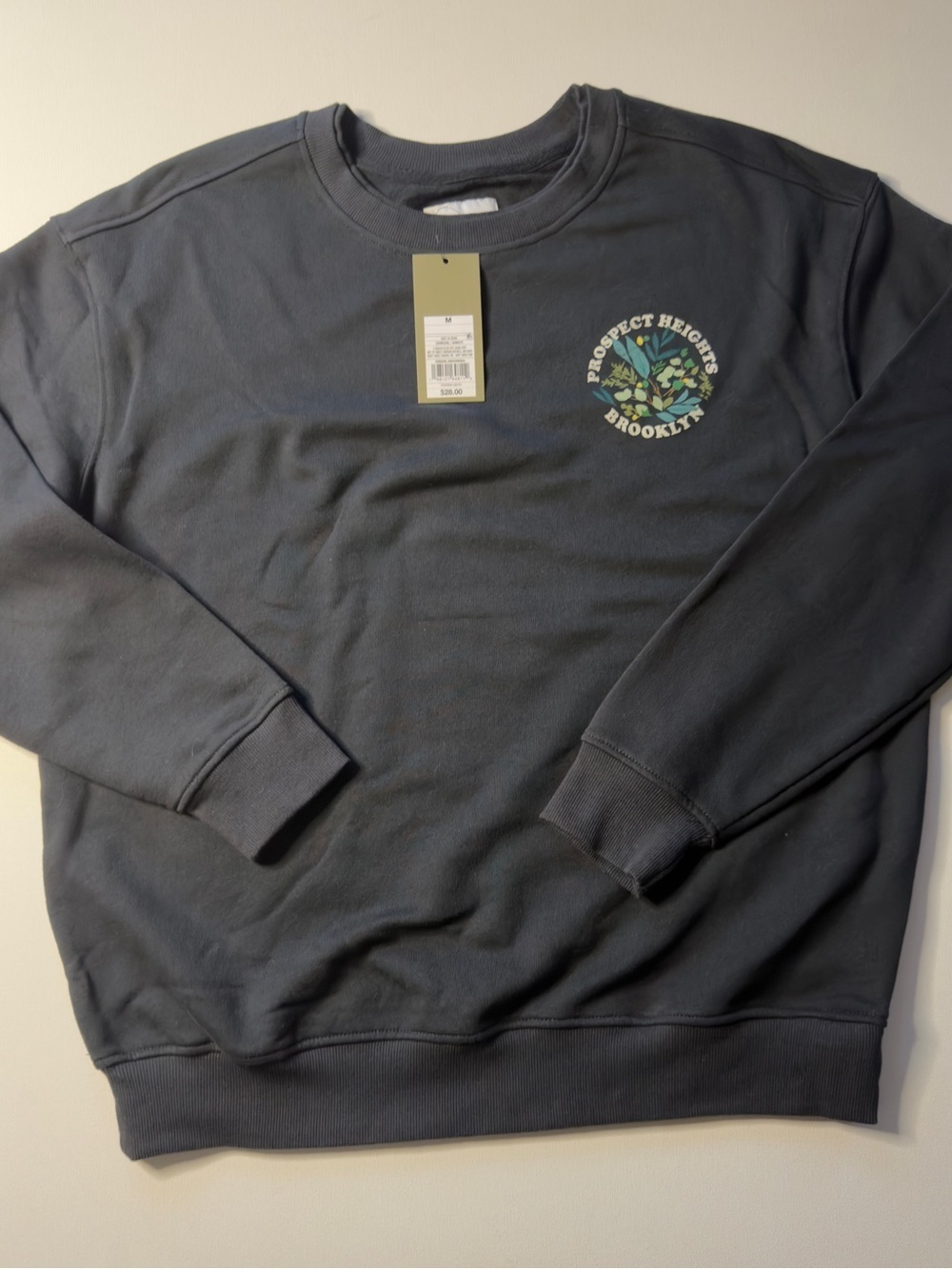 NWT Prospect Heights Brooklyn Graphic Crewneck Sweater - Charcoal Size M (KB8)